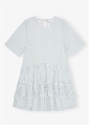 Stripe cotton mini kjole Egret W0609 Ganni